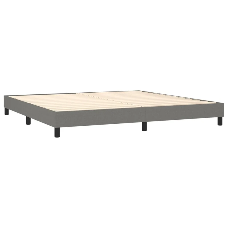 Cadre de lit LED avec sommier tête de lit matelas 200x200 cm tissu gris foncé TDL0208281