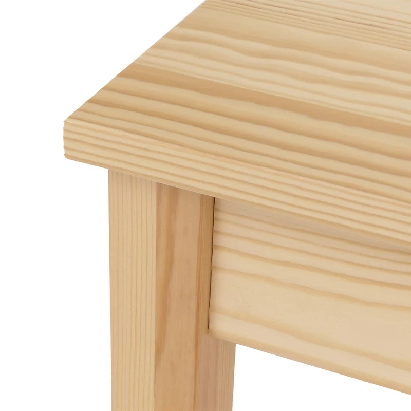 Ensemble de salle à manger table et 4 chaises style maison de campagne bois massif de pin finition naturelle avec assises grises 04_0009063
