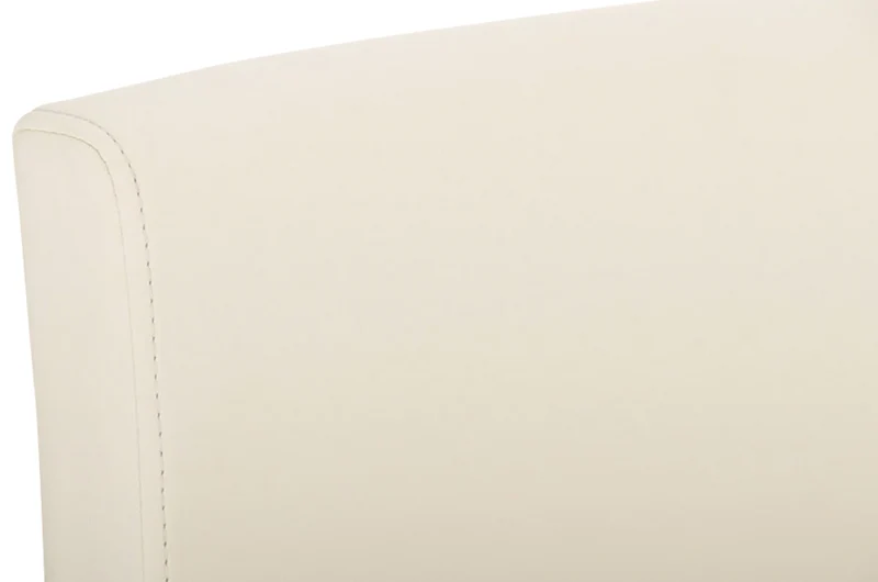 Tabouret de bar x1 design moderne support en acier inoxydable assise en PVC crème 10_0005319