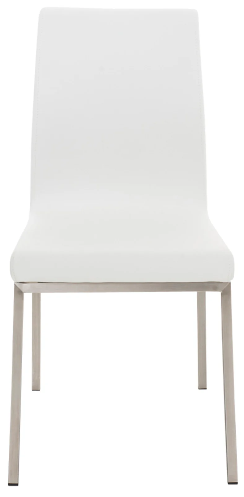 Lot de 2 chaises de salle à manger style épuré en PVC blanc et acier inoxydable 10_0001609