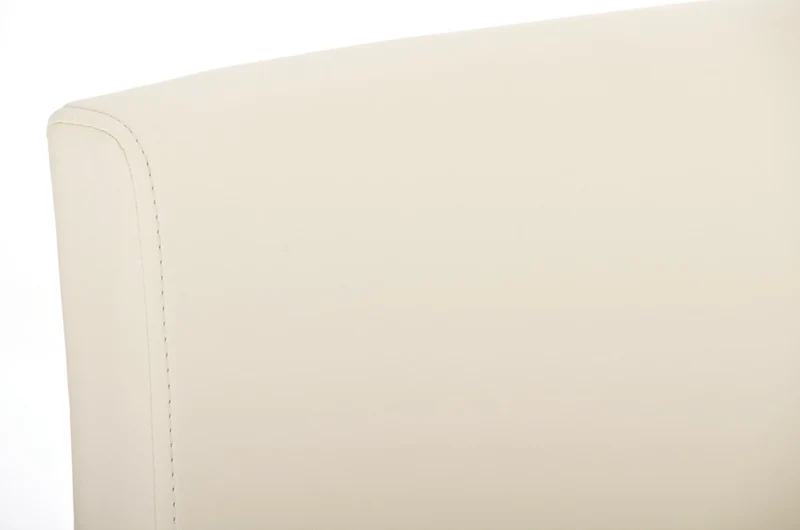 Lot de 2 tabourets de bar design moderne support en acier inoxydable assise en PVC crème 10_0004386
