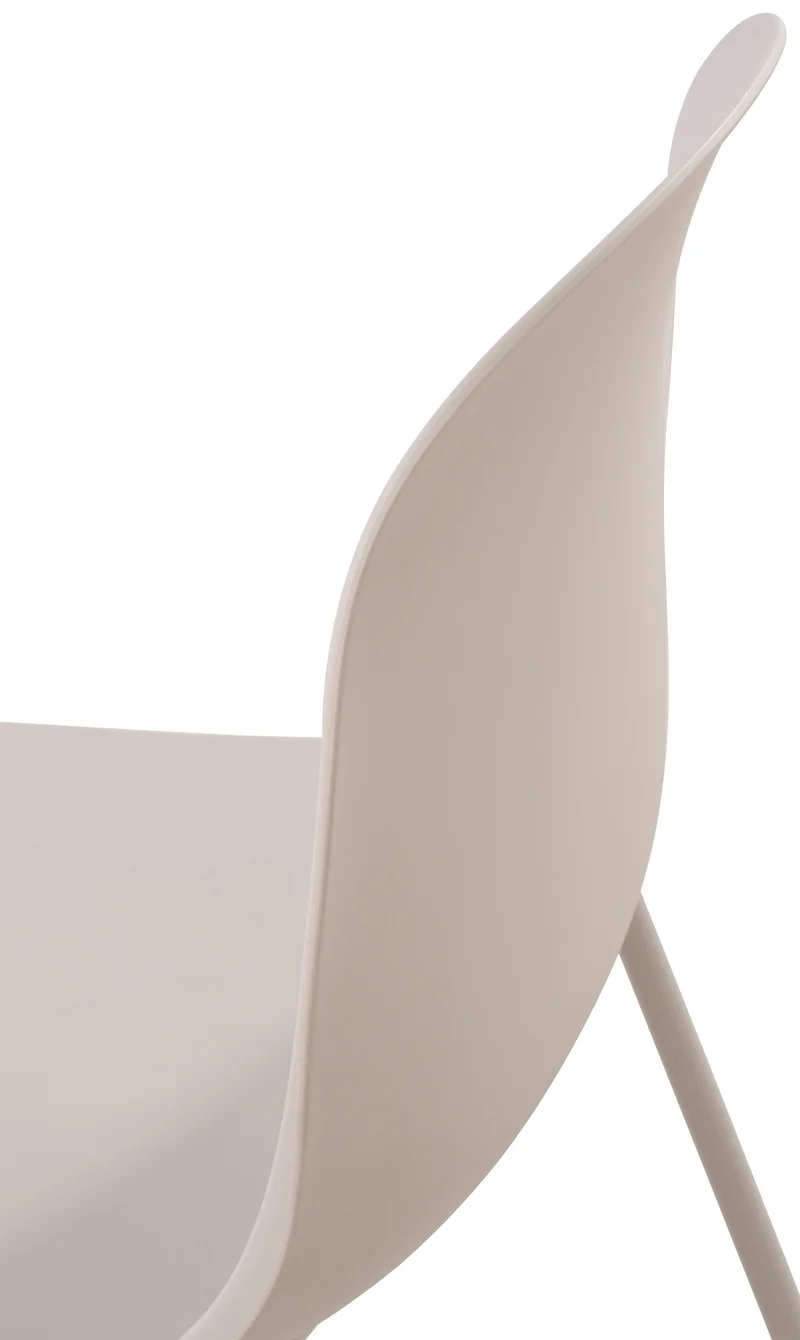Chaise de jardin x1 en plastique gris clair et cadre robuste à quatre pieds en acier 10_0007294
