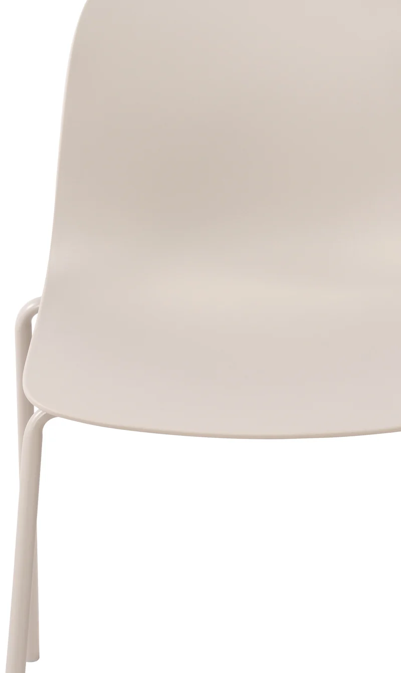 Chaise de jardin x1 en plastique gris clair et cadre robuste à quatre pieds en acier 10_0007294