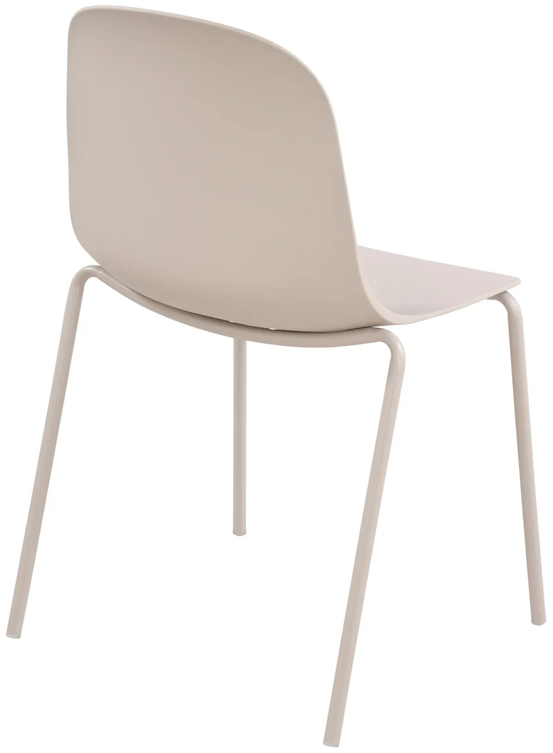 Chaise de jardin x1 en plastique gris clair et cadre robuste à quatre pieds en acier 10_0007294