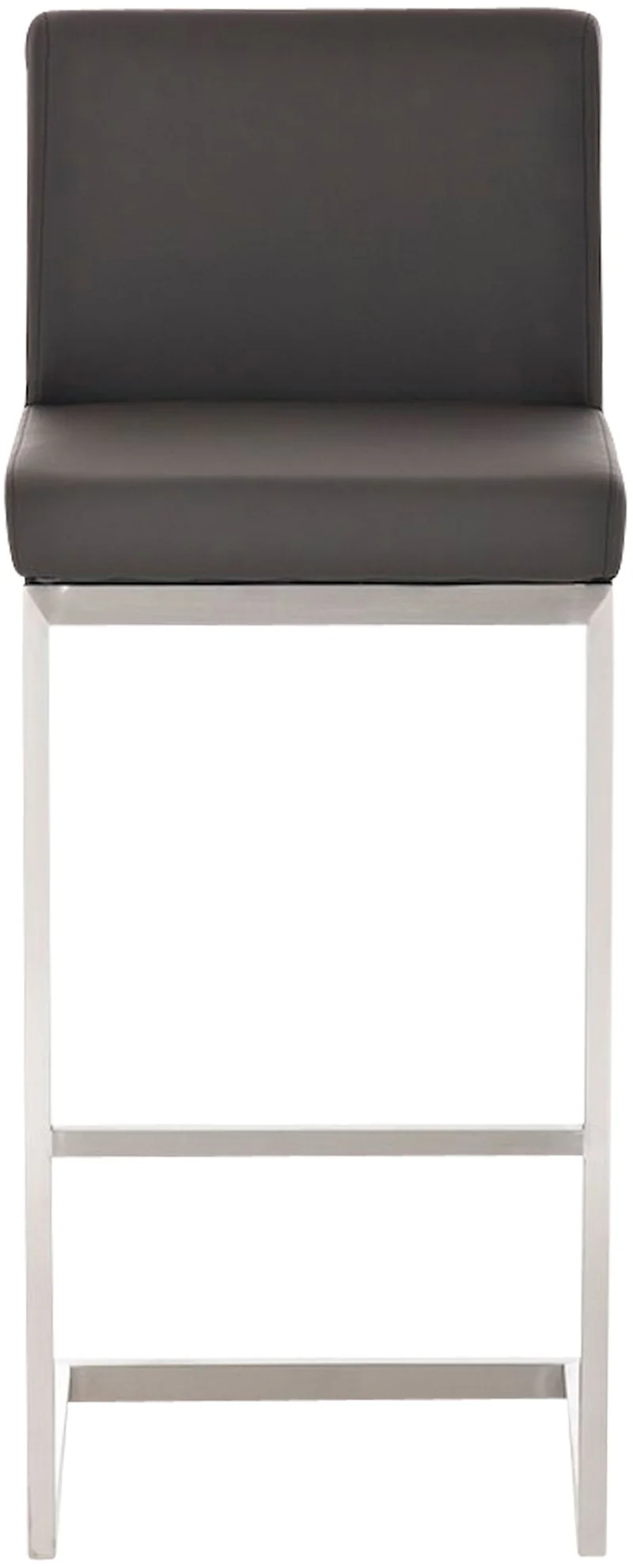 Lot de 2 tabourets de bar design moderne support en acier inoxydable assise en PVC marron 10_0006668