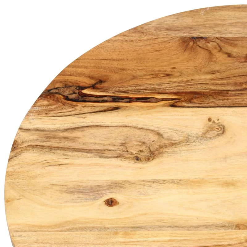 Ensemble de trois tables gigognes en bois d'acacia et fer DEC031322