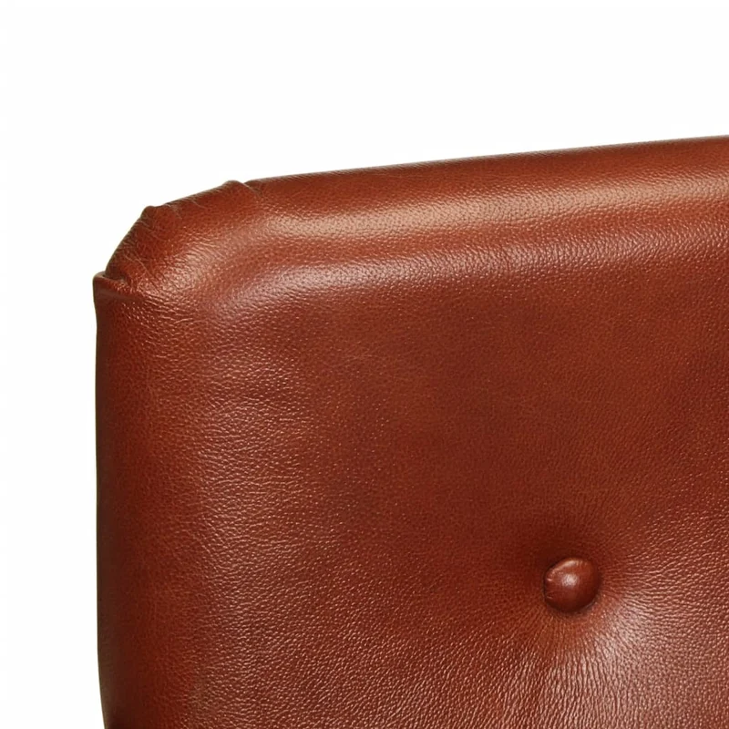 Fauteuil lounge assise confortable design moderne marron cuir véritable brun DEC026455