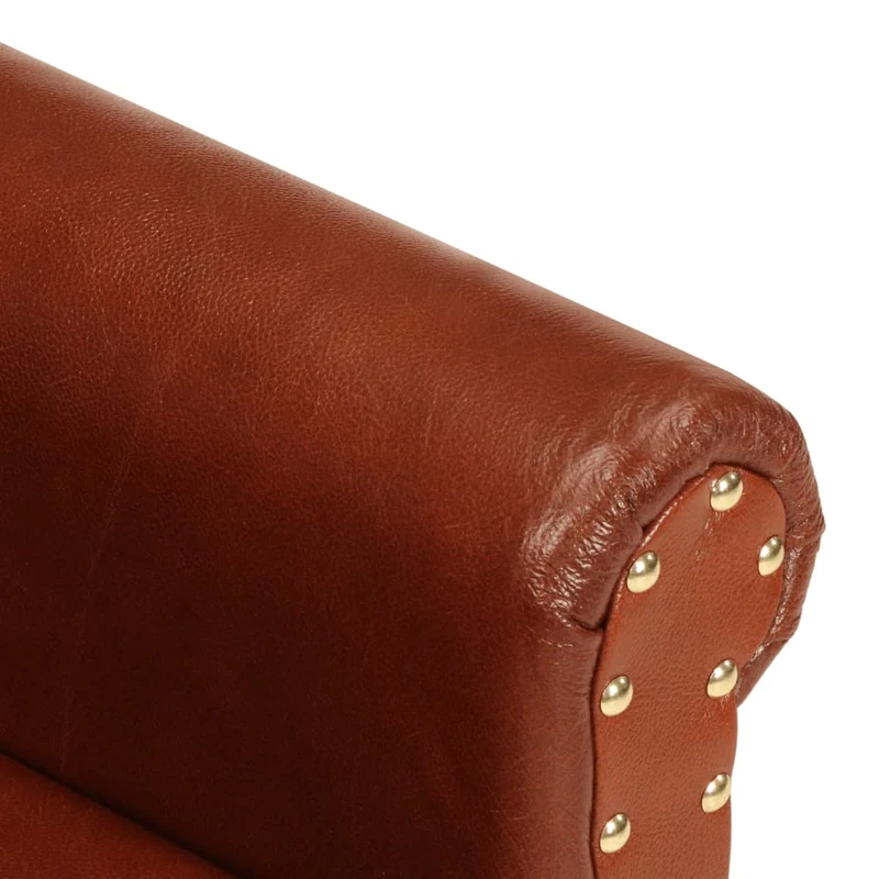 Fauteuil lounge assise confortable design moderne marron cuir véritable brun DEC026455