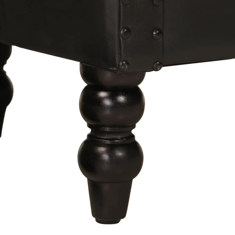 Fauteuil lounge design et moderne en cuir de chèvre véritable noir DEC028651