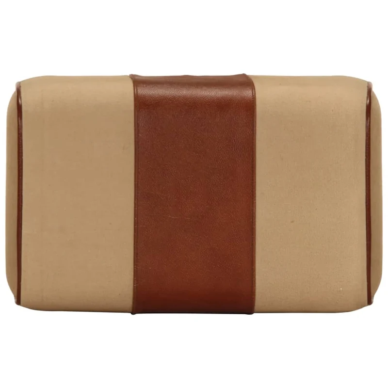Banc saut de cheval 38 cm en cuir véritable et manguier marron DEC025012