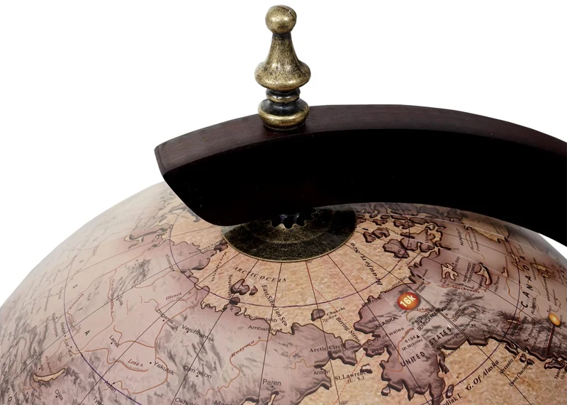 Globe bar minibar décorative en forme de globe avec carte du monde antique pour 3 bouteilles 04_0011328