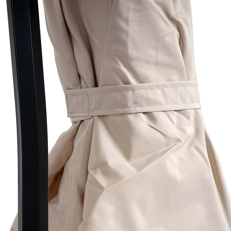Parasol déporté rond Ø 3 m aluminium / acier et polyester crème-blanc avec pied 04_0007913