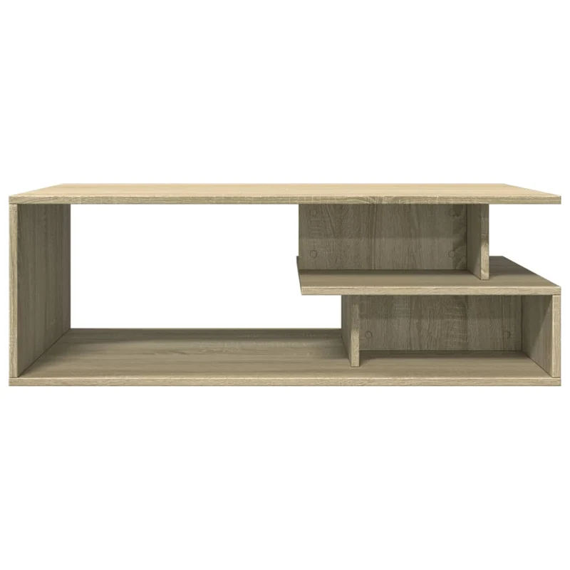 Table basse avec étagères design rustique moderne 102 x 55 x 35 cm bois d'ingénierie couleur chêne DEC038911