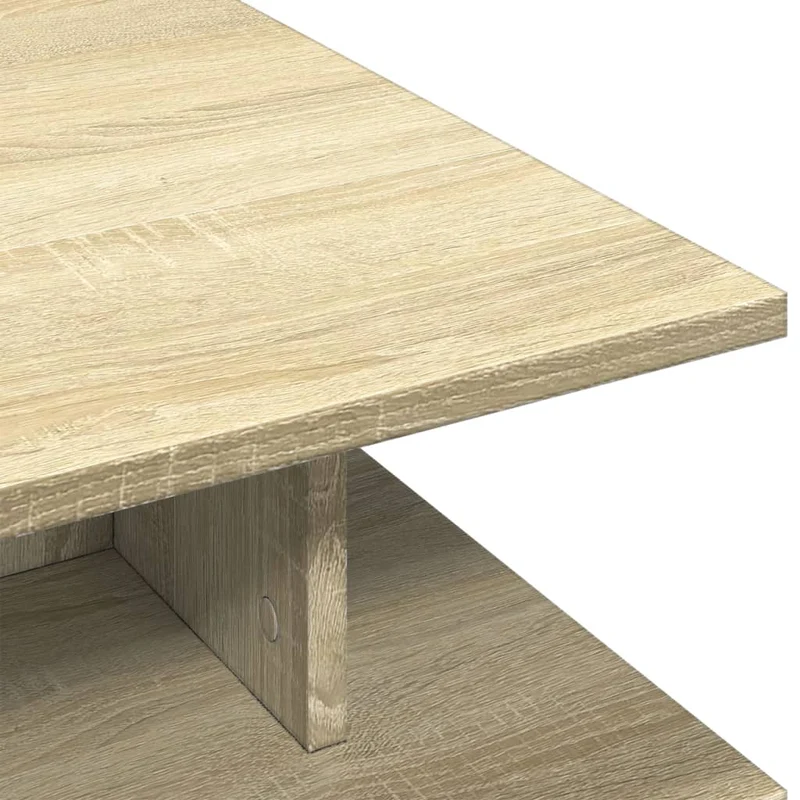 Table basse avec étagères design rustique moderne 102 x 55 x 35 cm bois d'ingénierie couleur chêne DEC038911