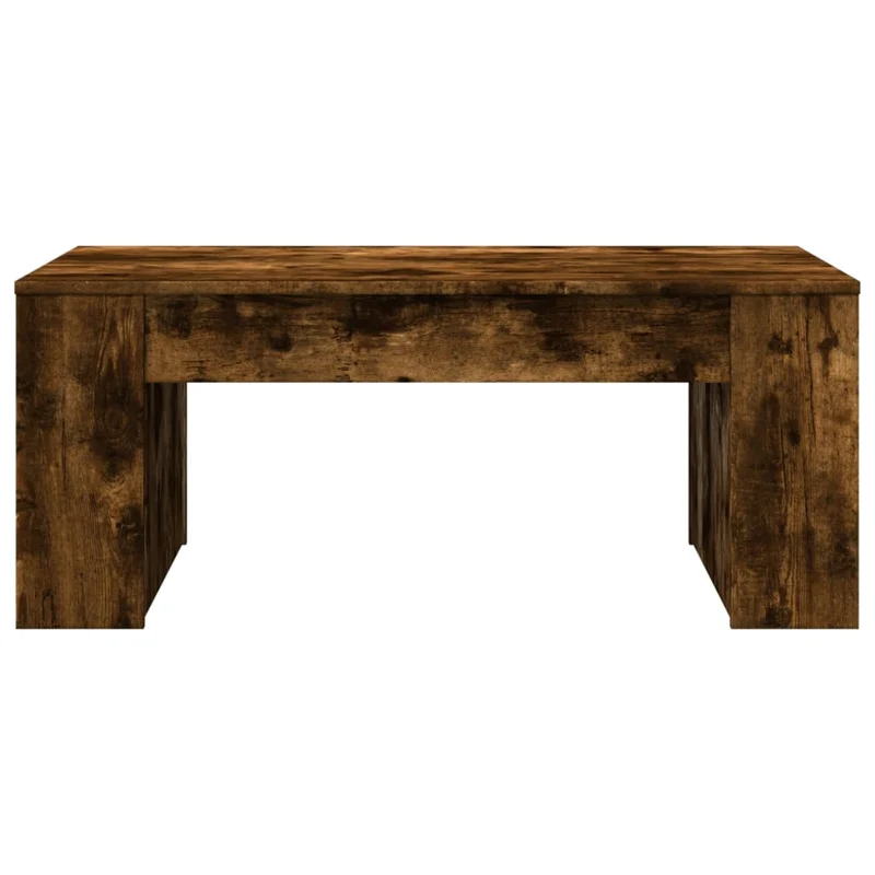 Table basse avec étagères design rustique 102 x 55 x 42 cm bois d'ingénierie marron DEC038380