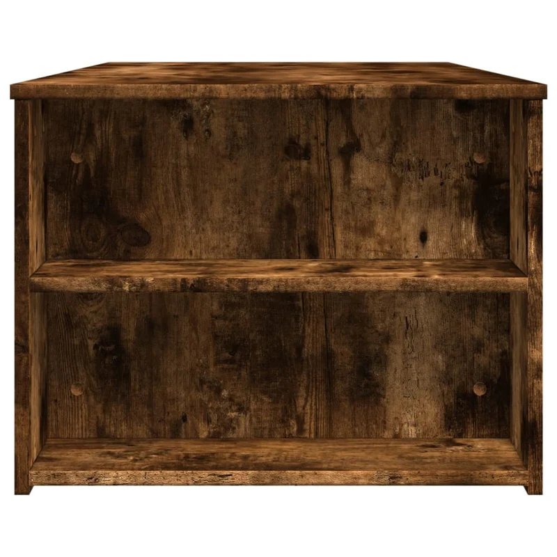 Table basse avec étagères design rustique 102 x 55 x 42 cm bois d'ingénierie marron DEC038380