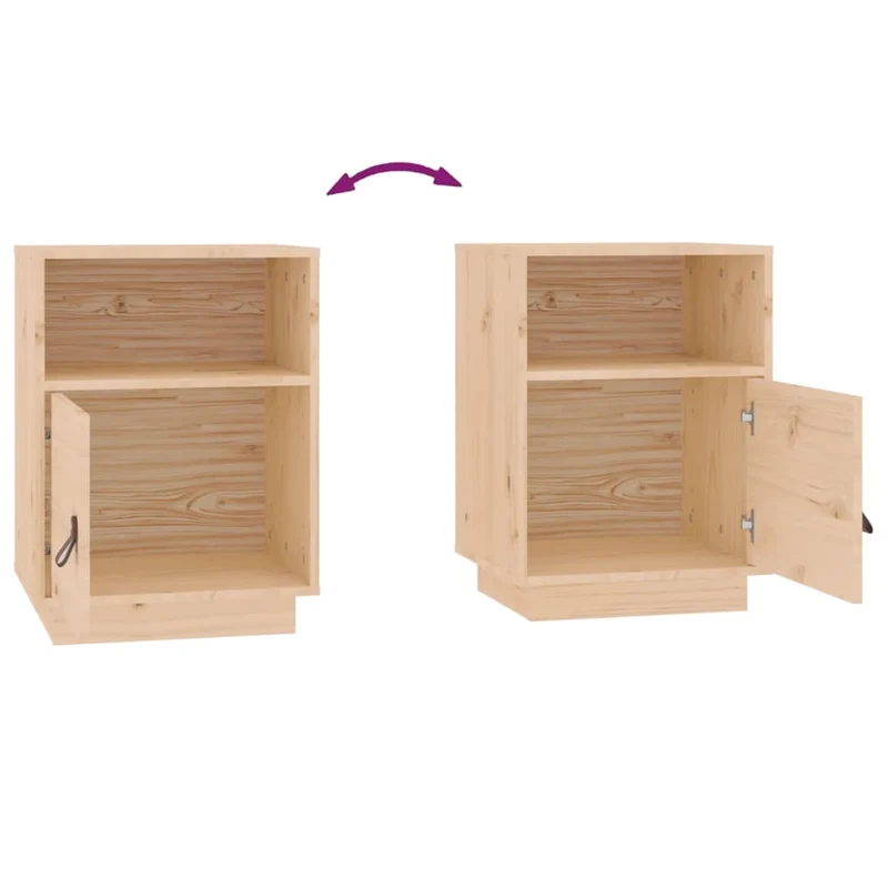 Tables de chevet 2 pcs 40 x 34 x 55 cm bois de pin massif brun DEC034806