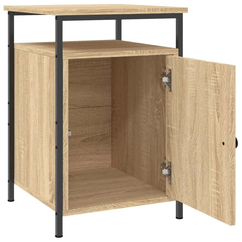 Table de chevet avec grand espace de rangement 40 x 42 x 60 cm bois d'ingénierie et fer DEC033872