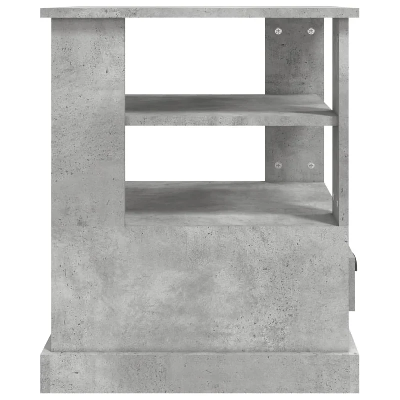 Table d'appoint avec tiroir et étagères 50 x 50 x 60 cm bois d'ingénierie gris DEC032459