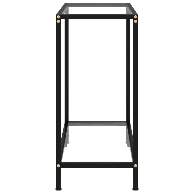 Table console meuble d'appoint 60 x 35 x 75 cm verre trempé transparent et acier DEC032276