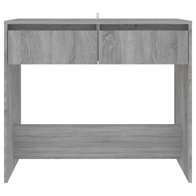 Table console avec deux tiroirs 89 x 41 x 76,5 cm bois d'ingénierie gris DEC032254