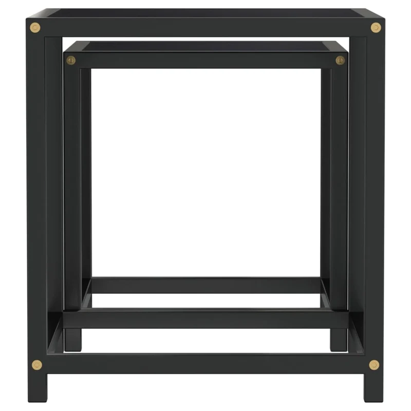 Lot de 2 tables d'appoint MDF et acier enduit de poudre DEC032743