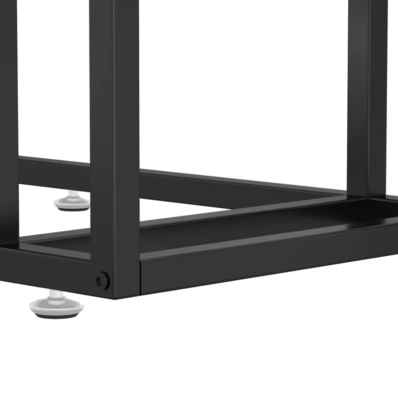 Table d'appoint table d'ordinateur 50 x 35 x 65cm verre trempé aspect marbre blanc et fer DEC032509