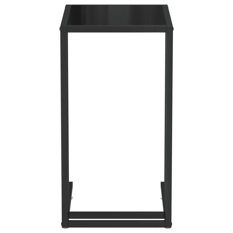 Table d'appoint table d'ordinateur bout de canapé 50 x 35 x 65 cm verre trempé noir et fer DEC032518