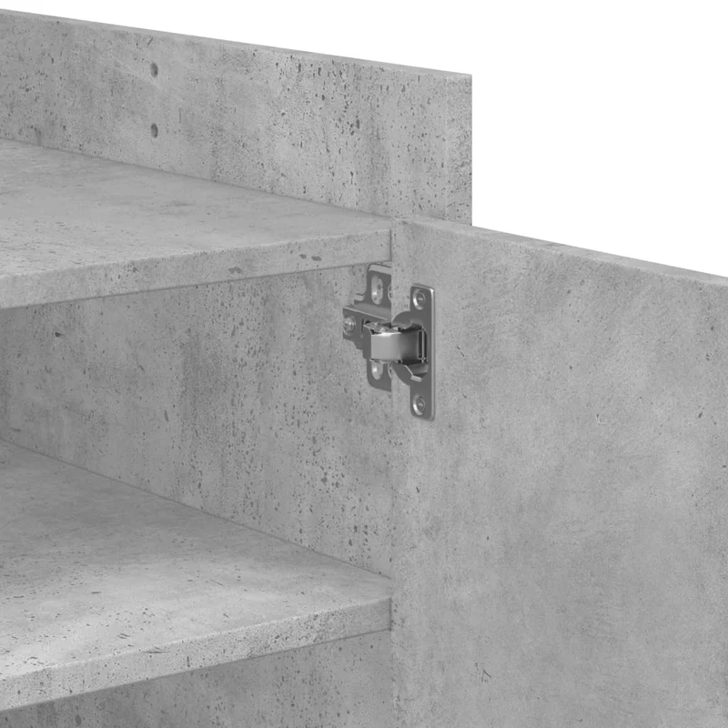 Table basse avec étagères design moderne 80 x 50 x 50 cm bois d'ingénierie gris DEC039342