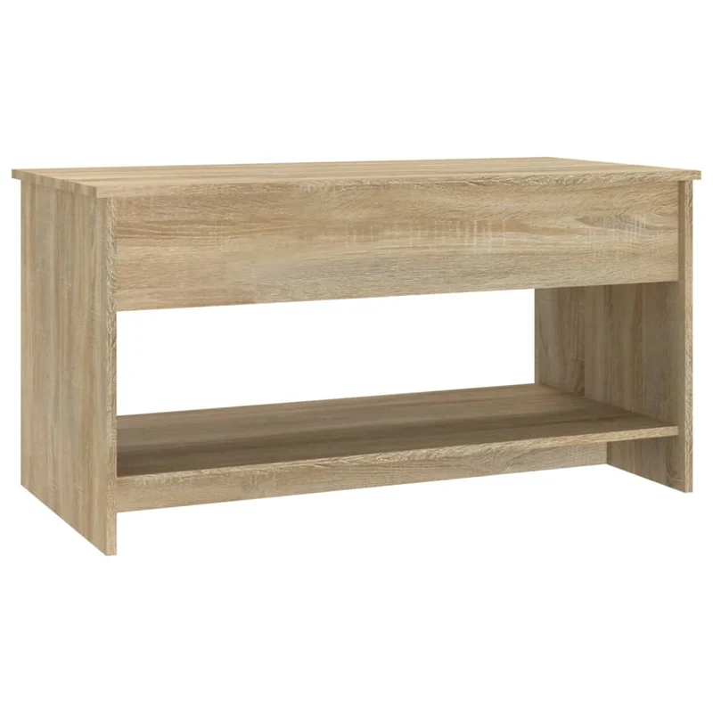 Table basse avec plateau relevable design moderne 102 x 50 x 52,5 cm bois d'ingénierie couleur chêne DEC038909