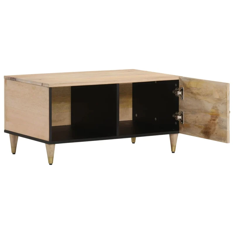 Table basse de salon avec motif sculpté à la main 80 x 50 x 40 cm bois de manguier massif DEC037151