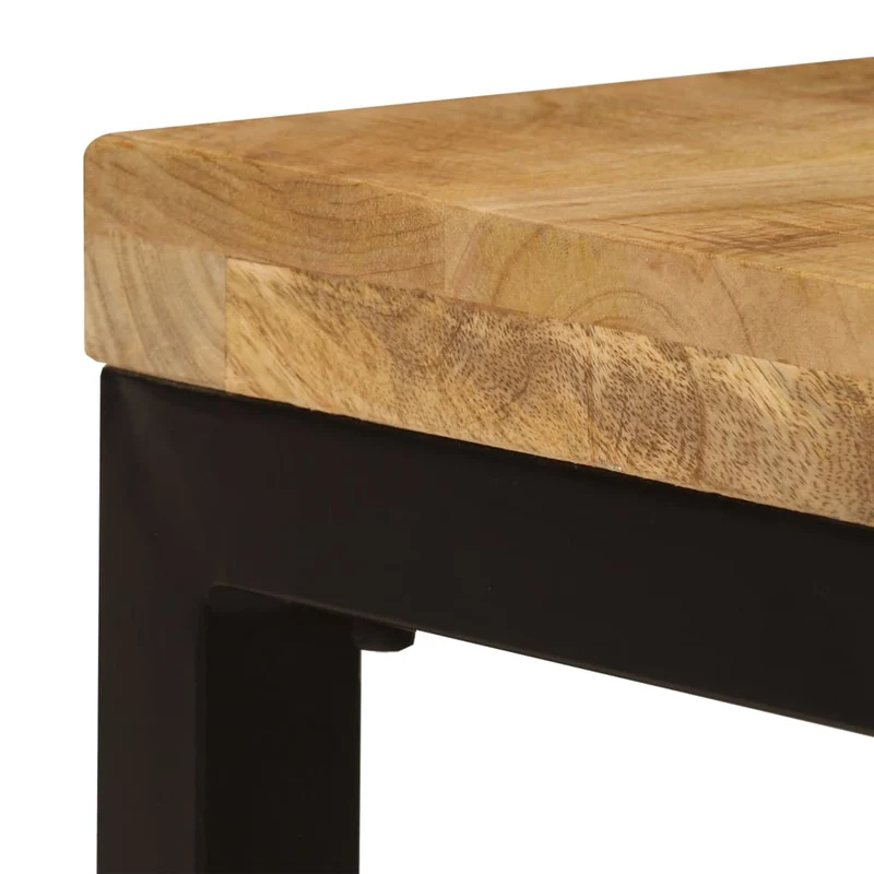 Table basse de salon design rustique 100 x 50 x 35 cm bois de manguier solide et acier DEC036924
