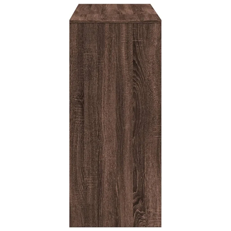 Table d’appoint multifonction avec étagère en bois d'ingénierie marron DEC036344