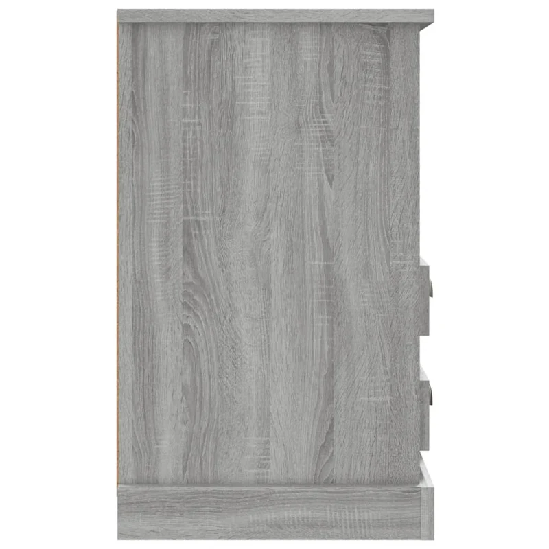 Table de chevet avec avec 2 tiroirs et 1 compartiment 43 x 36 x 60 cm bois d'ingénierie gris DEC034666