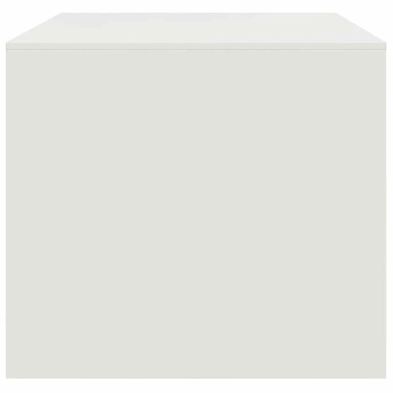 Table basse avec deux portes design industriel 67 x 50 x 44 cm acier blanc DEC037933