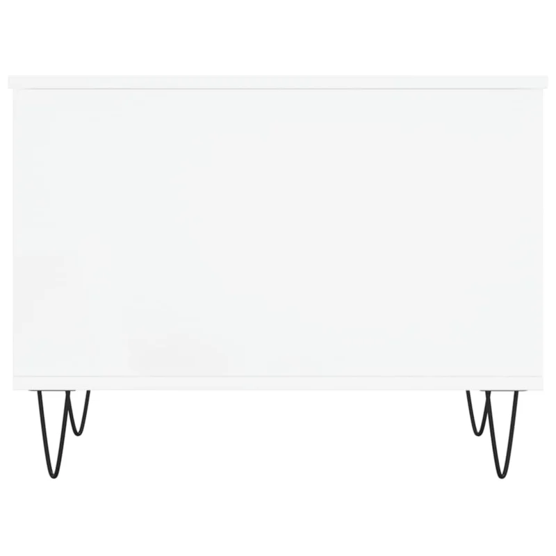 Table basse avec plateau relevable design moderne 60 x 44,5 x 45 cm bois d'ingénierie blanc et métal DEC037910