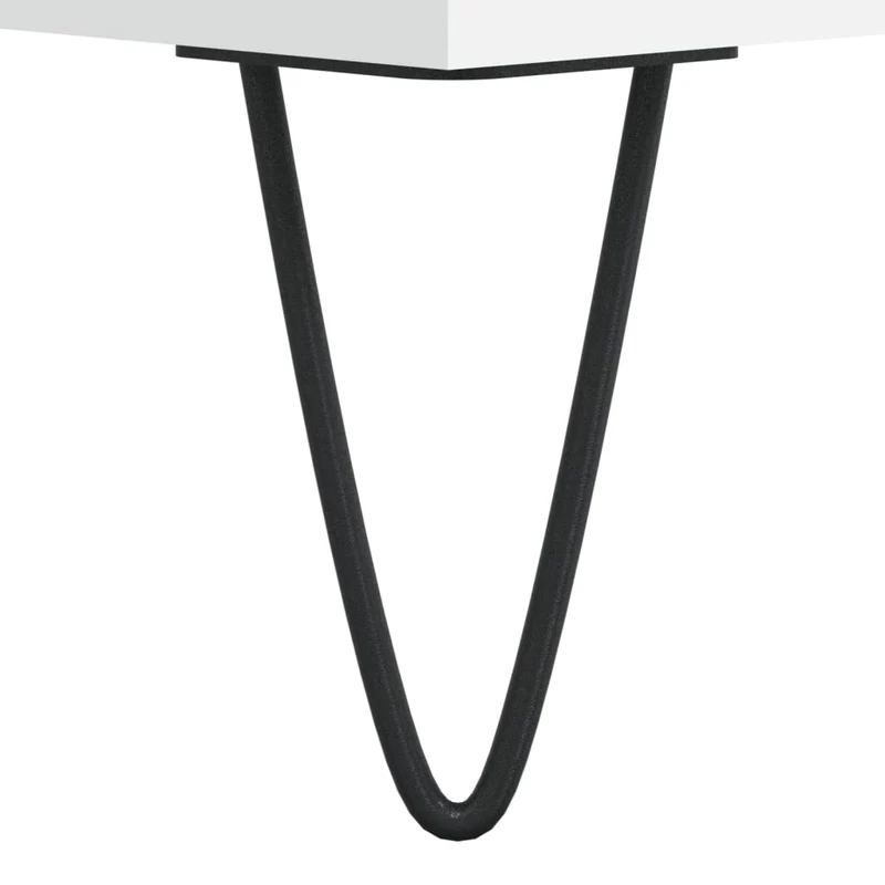 Table basse avec plateau relevable design moderne 60 x 44,5 x 45 cm bois d'ingénierie blanc et métal DEC037910