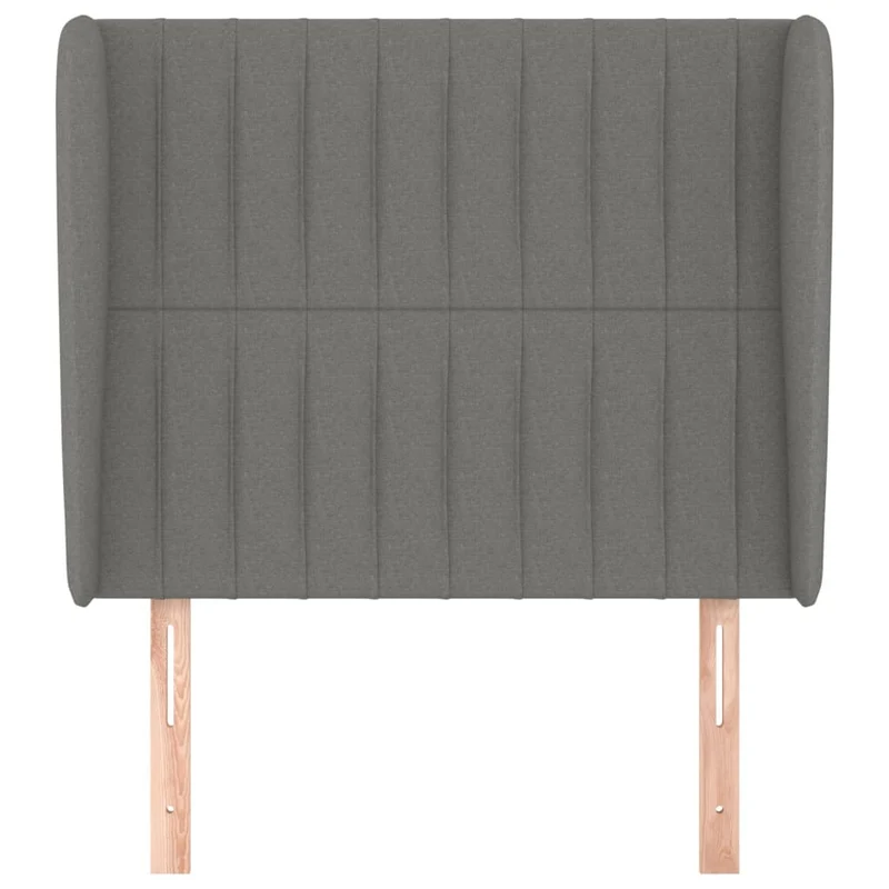 Tête de lit accessoire couchage chambre à coucher meuble avec rebord latéral 103 x 23 x 118/128 cm tissu gris foncé TDL0205046
