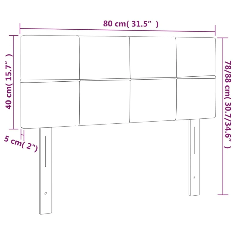 Tête de lit accessoire couchage chambre à coucher meuble à LED 80 x 5 x 78/88 cm tissu gris clair TDL0201271