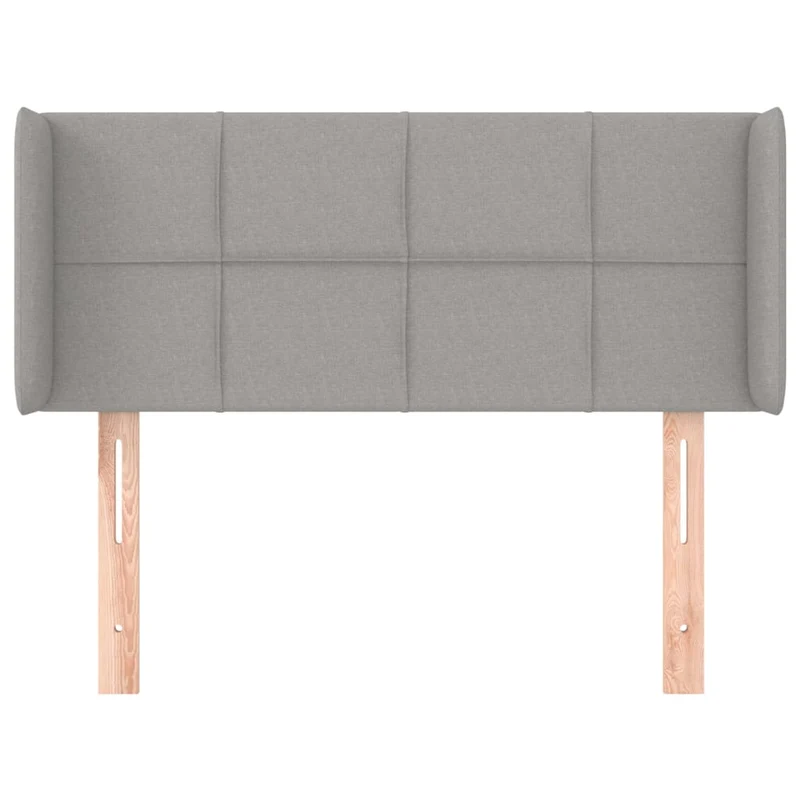 Tête de lit accessoire couchage chambre à coucher meuble avec rebord latéral 83 x 16 x 78/88 cm tissu gris clair TDL0205141