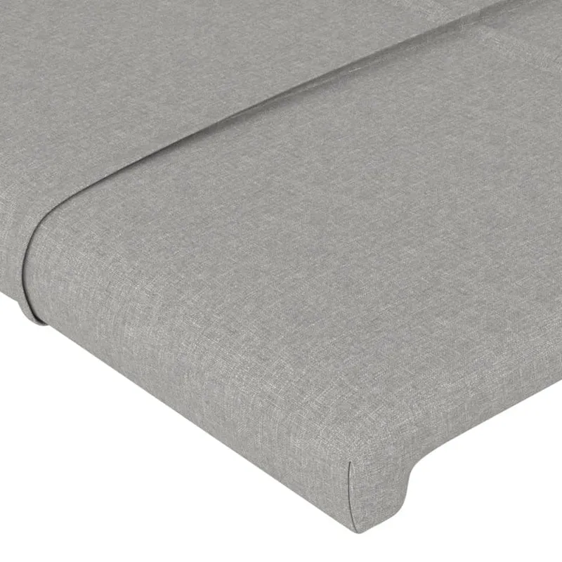 Tête de lit accessoire couchage chambre à coucher meuble avec rebord latéral 83 x 16 x 78/88 cm tissu gris clair TDL0205141