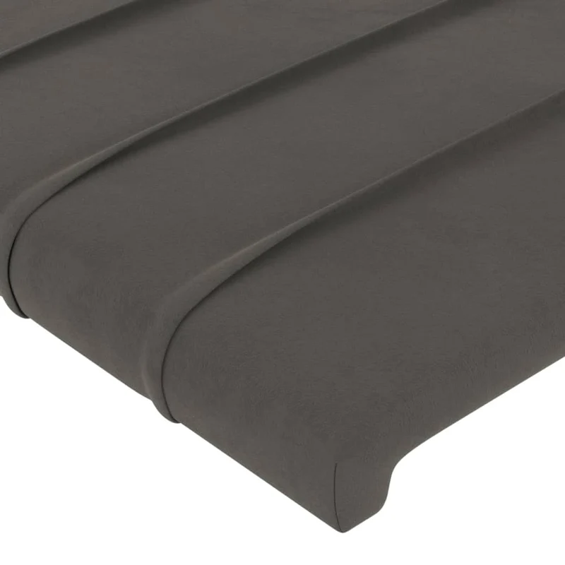 Tête de lit accessoire couchage chambre à coucher meuble avec rebord latéral 93 x 23 x 118/128 cm tissu velours gris foncé TDL0204851
