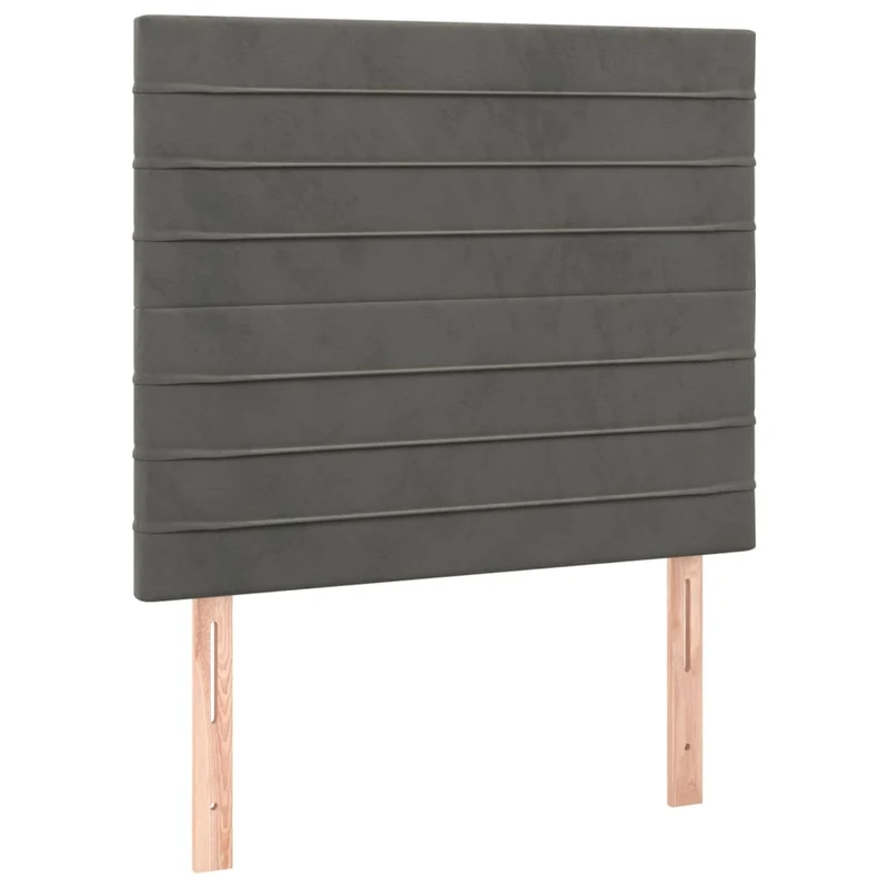 Tête de lit accessoire couchage chambre à coucher meuble 2 parties 90 x 5 x 78/88 cm tissu velours gris foncé TDL0206336