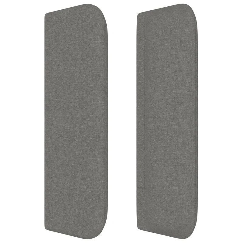 Tête de lit accessoire couchage chambre à coucher meuble avec rebord latéral 203 x 16 x 78/88 cm tissu gris foncé TDL0204941