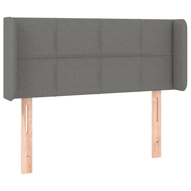 Tête de lit accessoire couchage chambre à coucher meuble avec rebord latéral 83 x 16 x 78/88 cm tissu gris foncé TDL0204906
