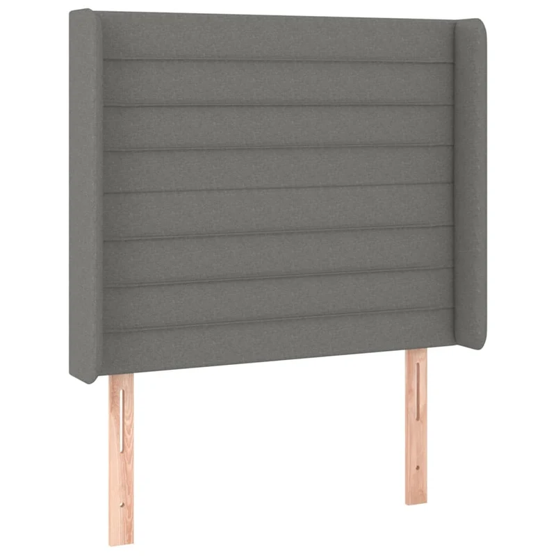 Cadre de lit LED avec sommier tête de lit matelas 100x200 cm tissu gris foncé TDL0208449