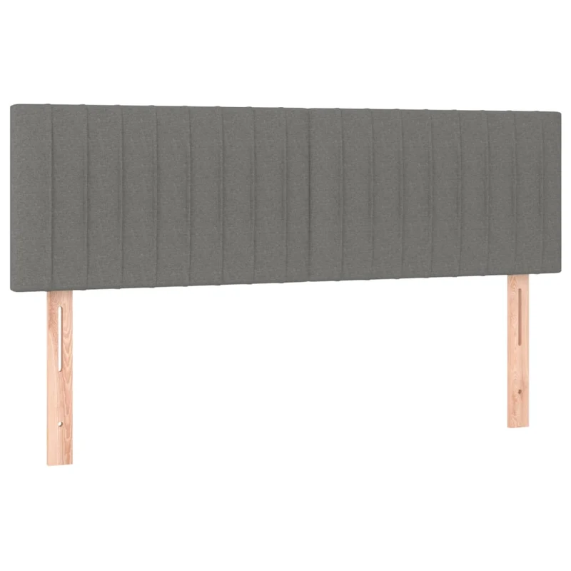 Cadre de lit LED avec sommier tête de lit matelas 140x190 cm tissu gris foncé TDL0208370