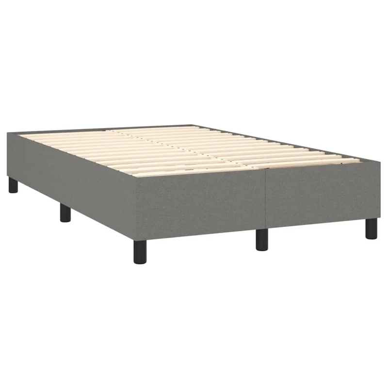 Cadre de lit LED avec sommier tête de lit matelas 120x200 cm tissu gris foncé TDL0208417