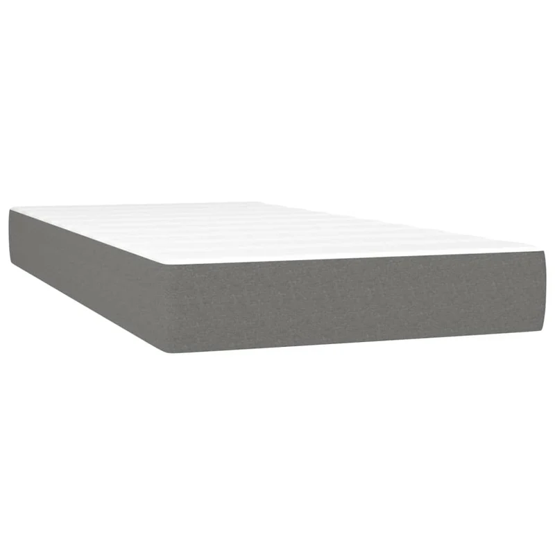 Cadre de lit LED avec sommier tête de lit matelas 200x200 cm tissu gris foncé TDL0208305