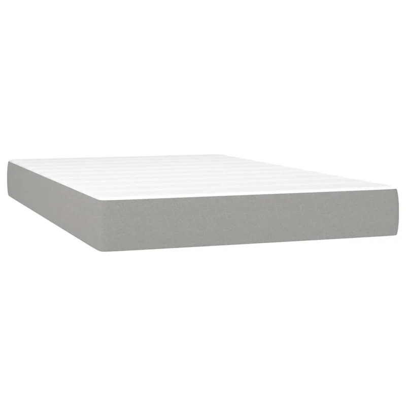 Cadre de lit LED avec sommier tête de lit matelas surmatelas 120x200 cm tissu gris clair TDL0207895
